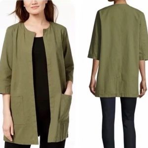 Eileen Fisher medium olive green housecoat